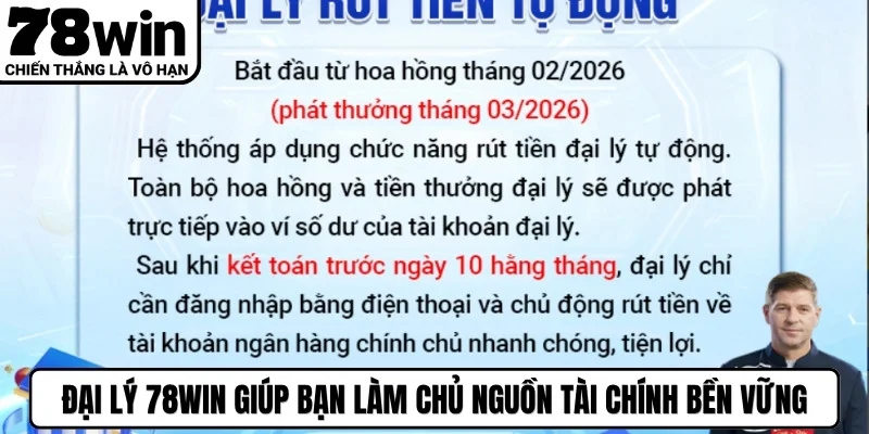 Đại lý 78WIN giúp bạn làm chủ nguồn tài chính bền vững
