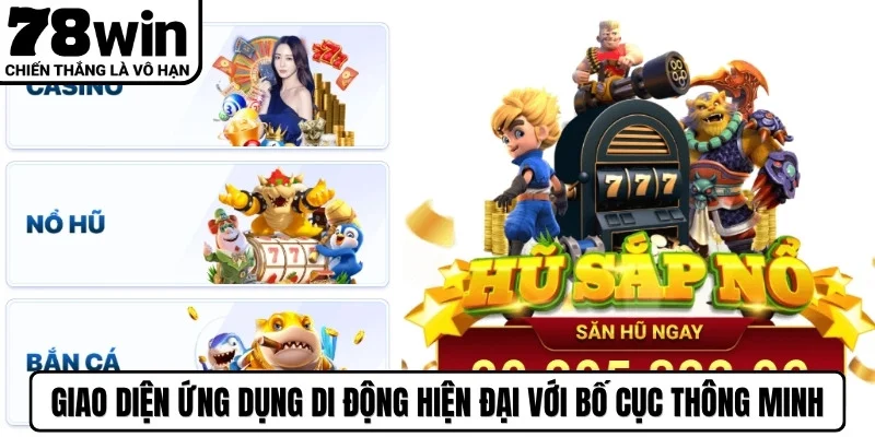 Giao diện ứng dụng di động hiện đại với bố cục thông minh